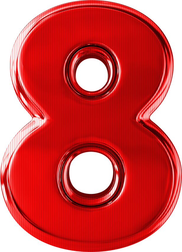 Number 8 red 3d